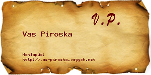 Vas Piroska névjegykártya
